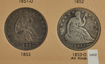 Twenty-eight different Seated Liberty half-dollars in a Dansco 6152 album.