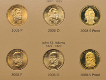 Collection of dollar coins in five different Dansco albums.