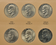 Collection of dollar coins in five different Dansco albums.