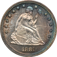 1881 PCGS PF-63 (rattler).