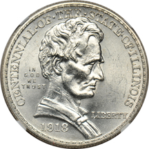 Five silver commemorative half-dollars certified MS-63.