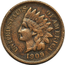 1909-S Indian cent, and a 1922-Plain, weak reverse, both Fine details.