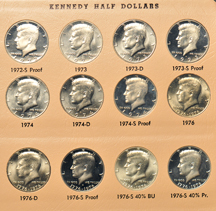 Collection of Franklin and Kennedy half-dollars in Dansco albums, as described.