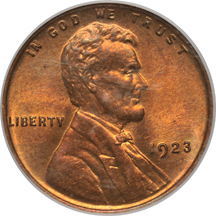 Four certified Lincoln cents.