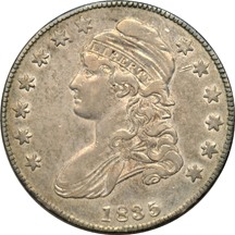 Sheet of eleven Bust half-dollars, consecutive dates 1826 through 1836, all VF.