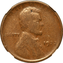 1922 Plain, Strong Reverse NGC VG-10.