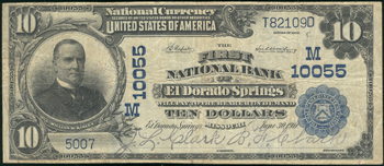 1902 $10 El Dorado Springs, MO Charter# 10055 Blue Seal F.