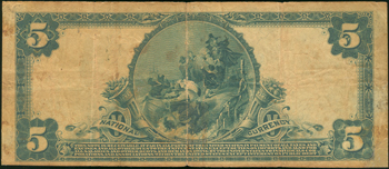 1902 $5 Albuquerque, NM Charter# 11442 Blue Seal VG/stained/margin tear.