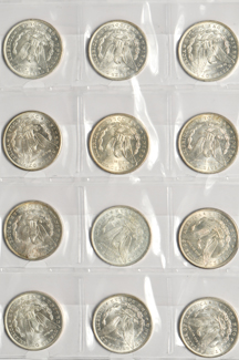 Twenty Morgan dollars from a mix date roll, all UNC.