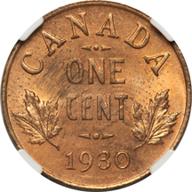 Canada - 1930 cent NGC MS-64 RD.
