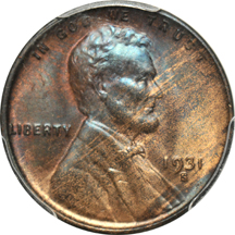 1864 two-cent piece NGC MS-64 RB (no line) CAC, and a 1931-S Lincoln cent PCGS MS-64RB.