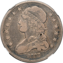 1875-CC twenty-cent piece PCGS F-12, and an 1837 quarter NGC VF-20.