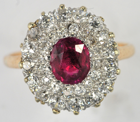 14K Two-Tone Ruby and Diamond Ring