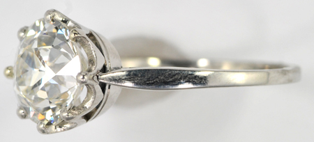 Vintage Palladium Solitaire Diamond Ring