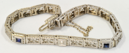 14K White Gold Filigree Bracelet