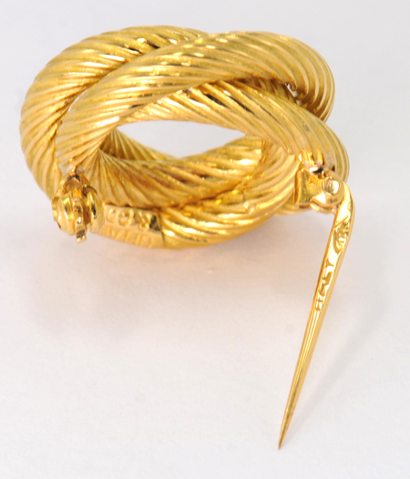 18K Yellow Gold Tiffany and Co. Knot Pin