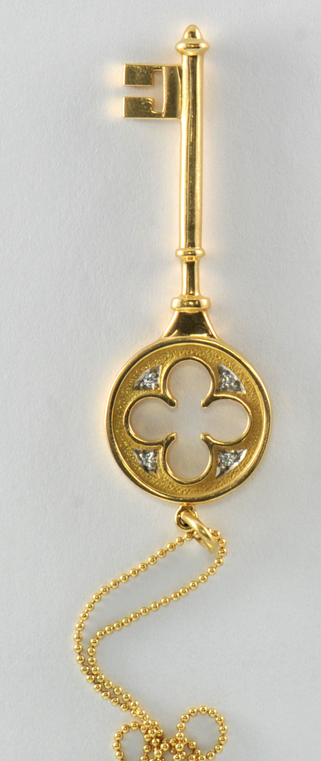18K Yellow Gold Tiffany and Co. Key Pendant
