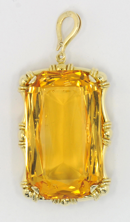 14K Yellow Gold Citrine Pendant