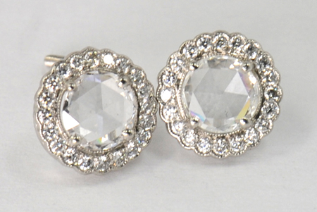 Platinum Tiffany and Co. Rose Cut Diamond Earrings
