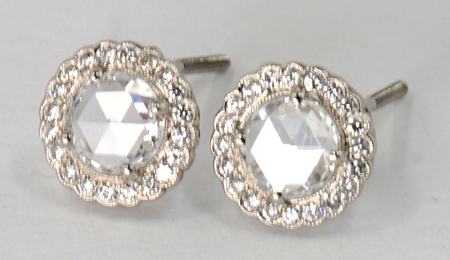 Platinum Tiffany and Co. Rose Cut Diamond Earrings