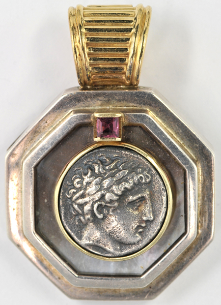 Sterling Silver David Yurman Coin Pendant