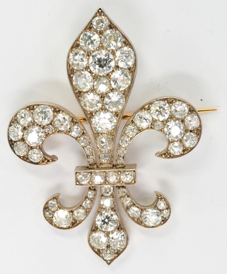 Victorian Fleur De Lis Diamond Pin