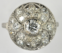 Platinum Diamond Circle Ring