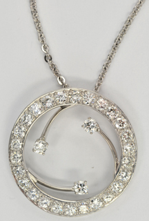 Platinum Diamond Circle Pendant
