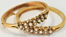 Pair of Pearl and Diamond Bangles