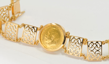 14K Yellow Gold Coin Bracelet