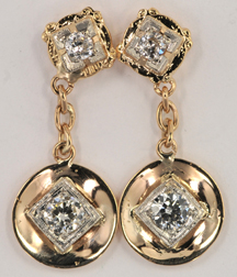 14K Vintage Diamond Earrings