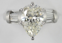 14K White Gold Diamond Ring with an EGL 3.02 ct. Pear Shaped Diamond