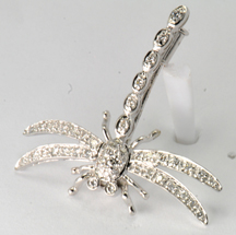 18K White Gold Dragonfly Pin