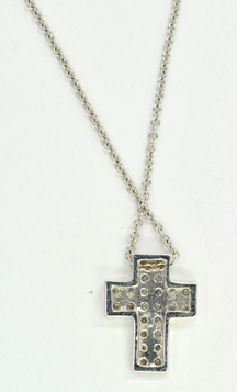 18K White Gold Cross Necklace