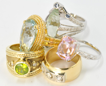 Set of Five Gemstone Rings