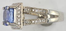 18K White Gold Diamond and Sapphire Ring